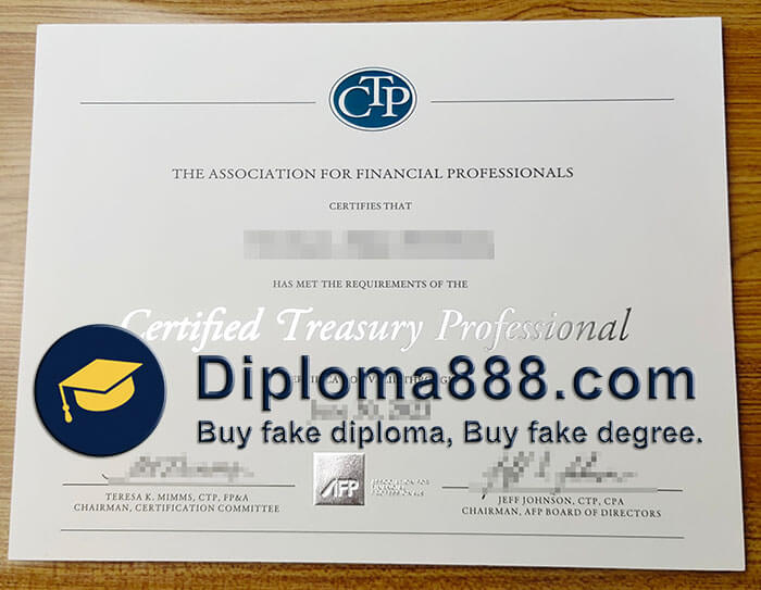 buy fake Certified Treasury Professional certificate