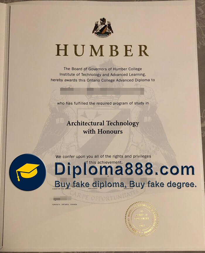 buy fake Humber College degree