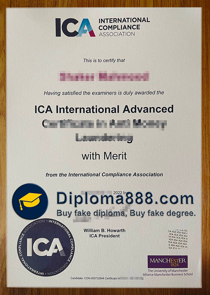 buy fake International Compliance Association certificate