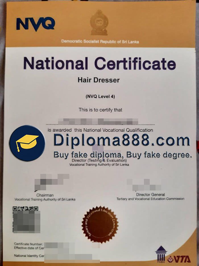 buy fake NVQ Level 4 National Certificate