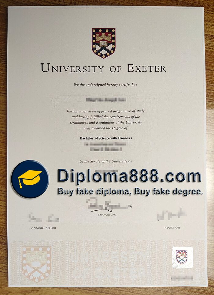 buy fake University of Exeter diploma
