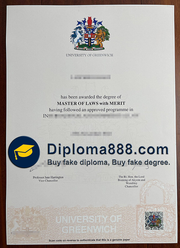 buy fake University of Greenwich degree