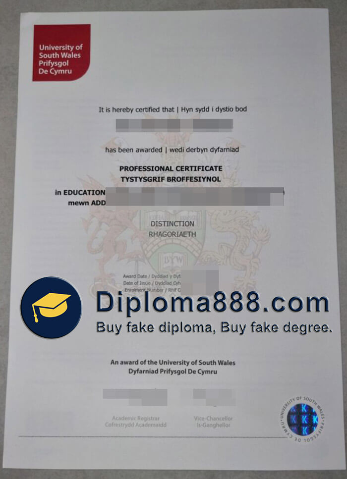 buy fake University of South Wales degree