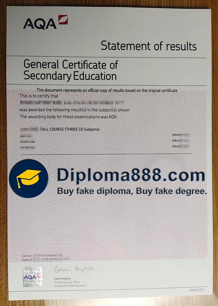 buy fake AQA General Certificate of Secondary Education