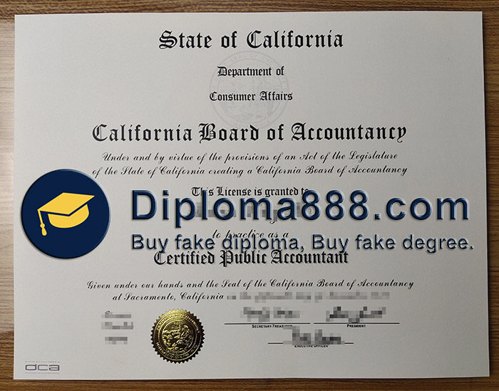 buy fake California CPA certificate