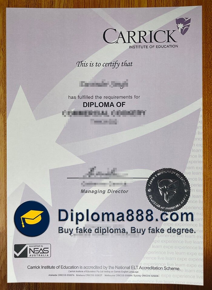 buy fake Carrick Institute of Education diploma