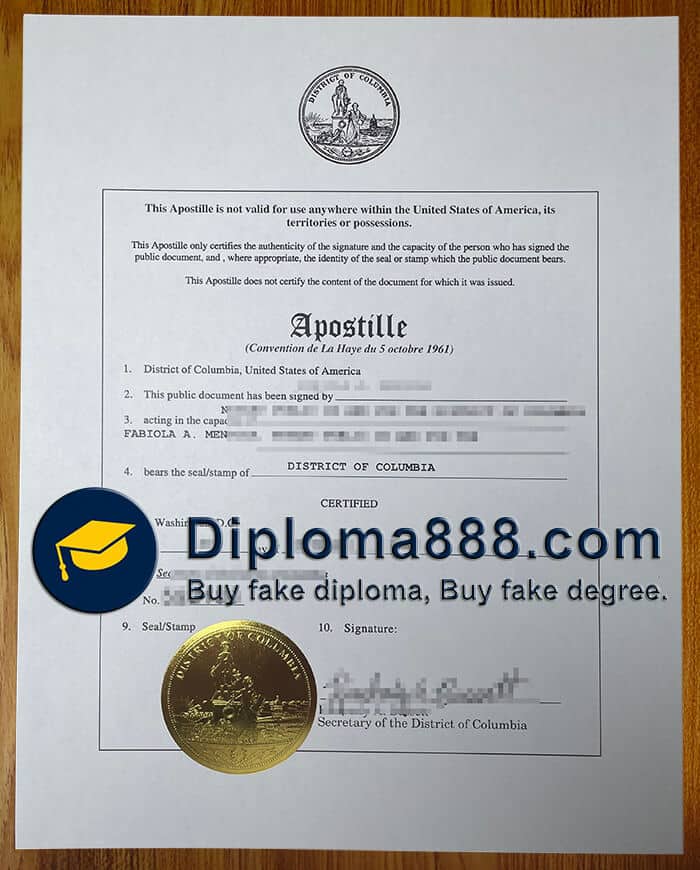 buy fake District of Columbia Apostille