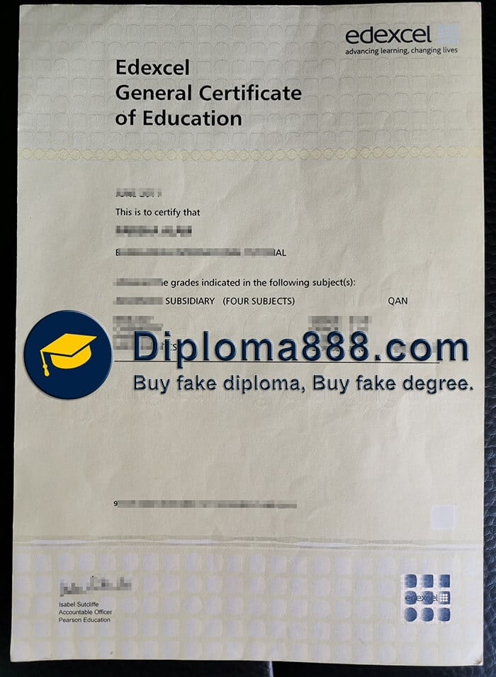 buy fake Edexcel General Certificate of Education certificate