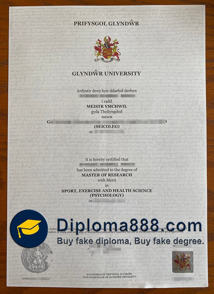 buy fake Glyndwr University degree