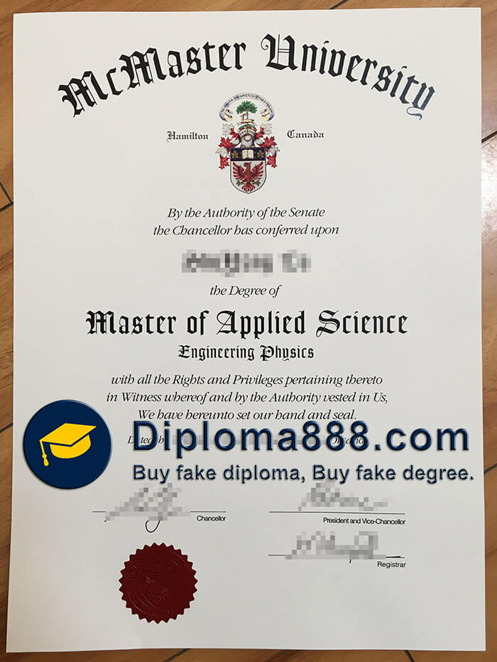 buy fake McMaster University degree