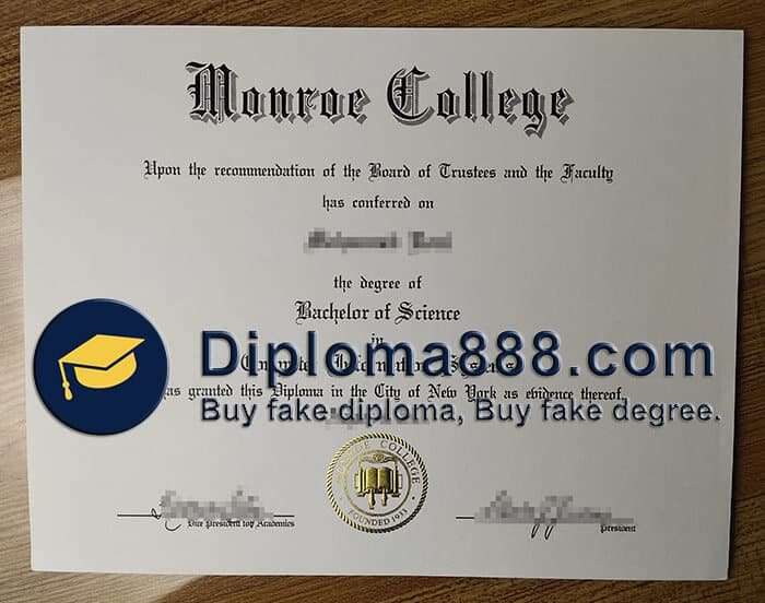 buy fake Monroe College degree