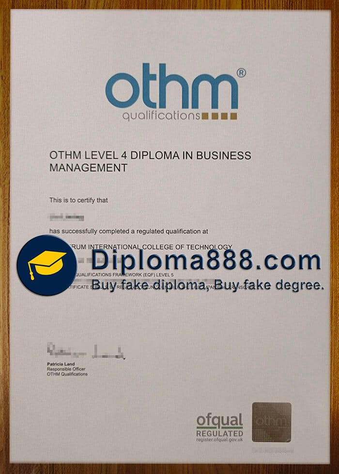buy fake OTHM Qualifications certificate