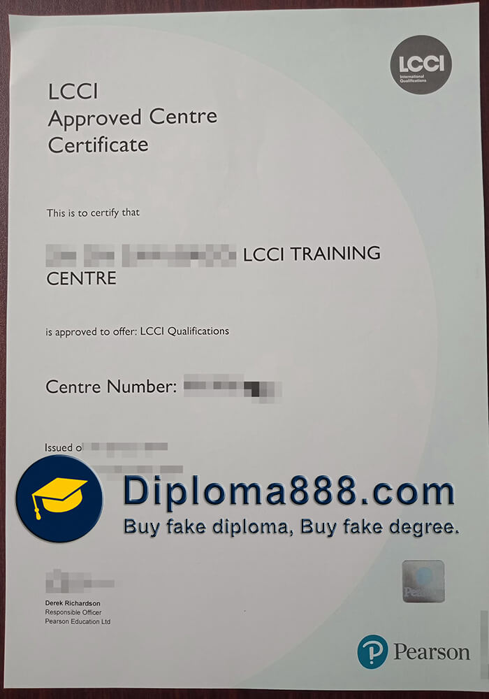 buy fake Pearson LCCI certificate