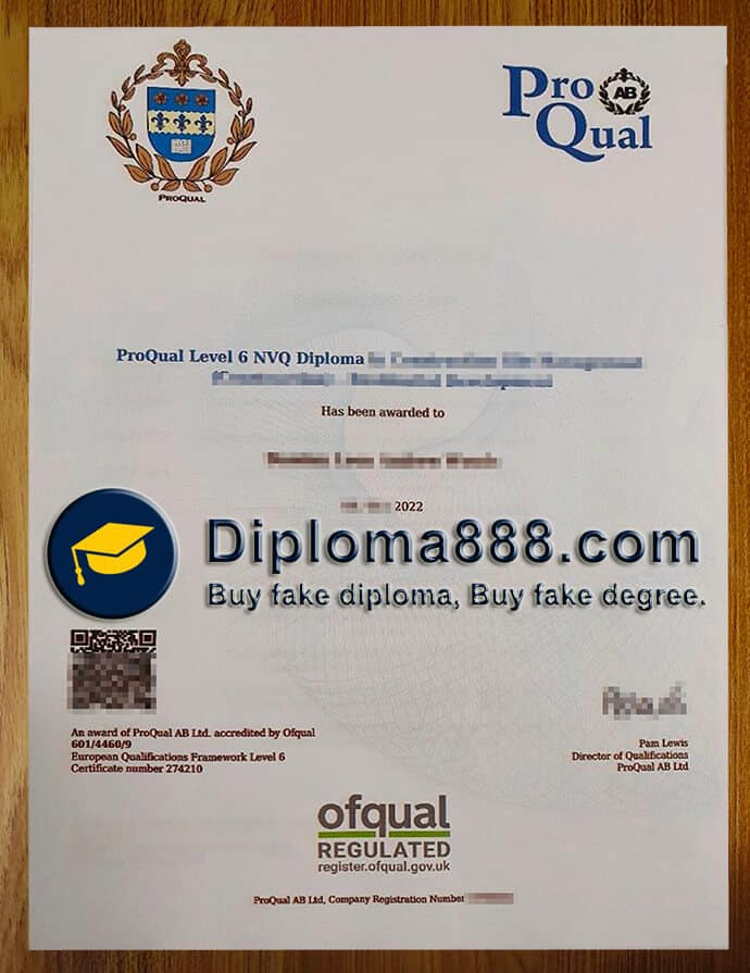 buy fake Proqual Level 6 NVQ diploma