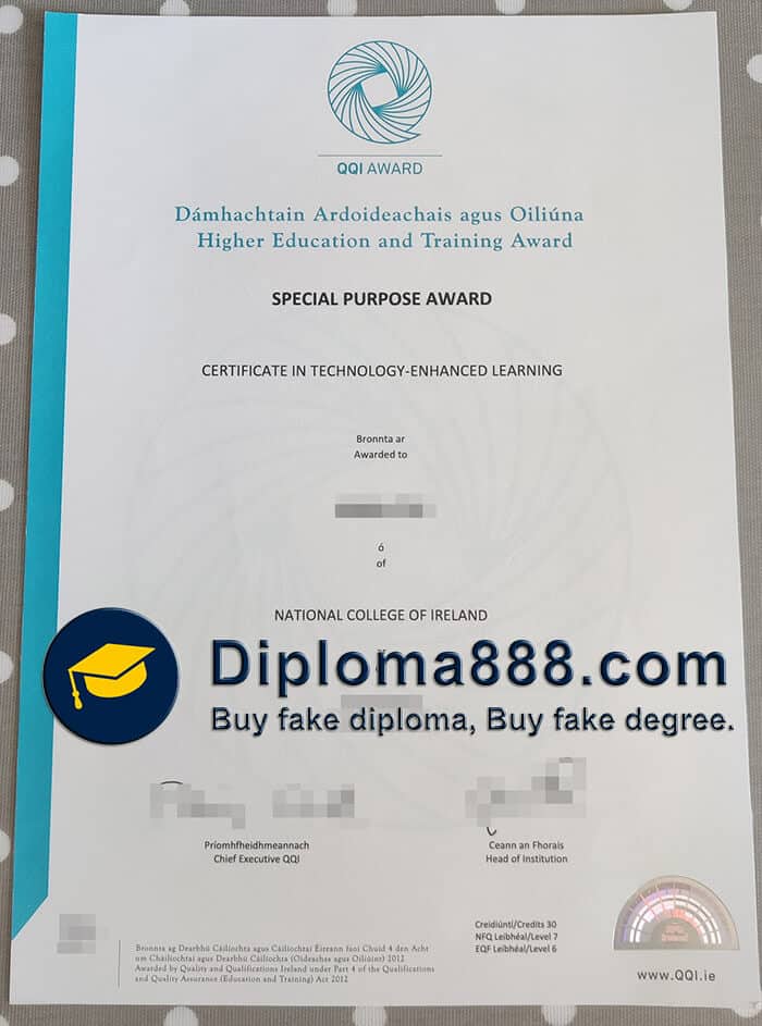 buy fake QQI Award certificate