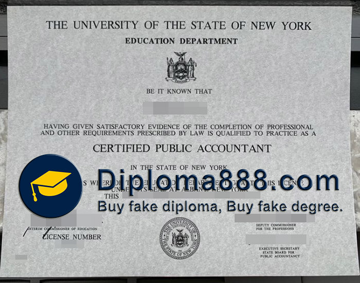 buy fake State of New York CPA certificate