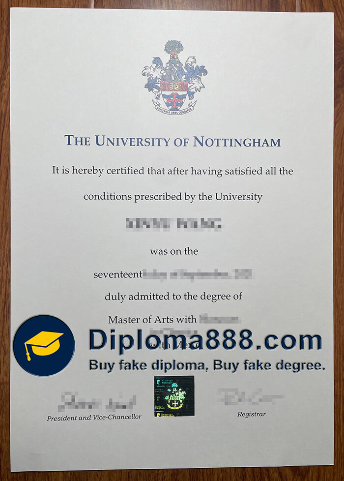 buy fake University of Nottingham diploma