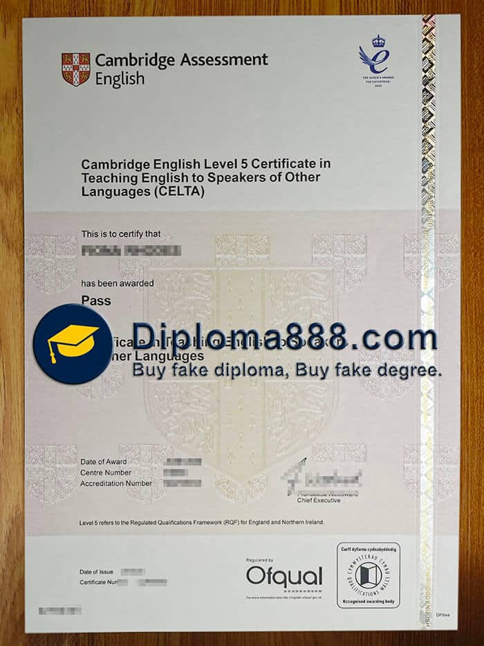 buy fake Cambridge Assessment English certificate