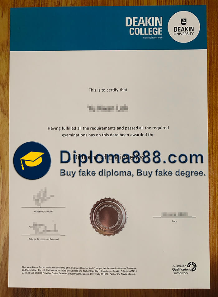 buy fake Deakin College degree