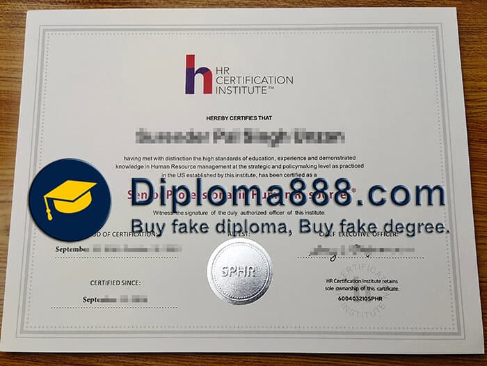 buy fake HR Certification Institute certificate