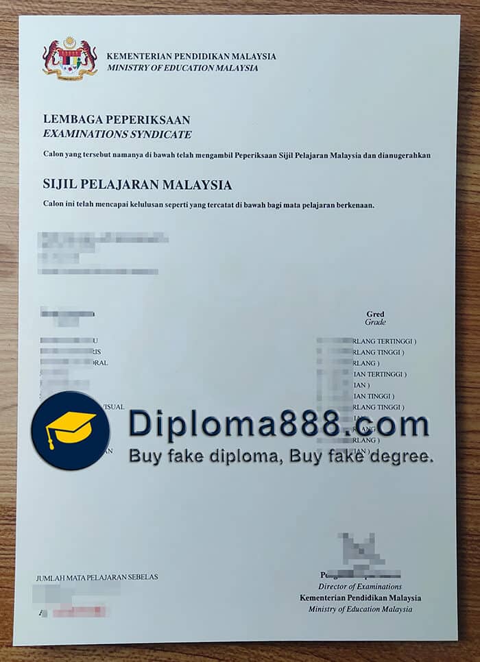 buy fake Sijil Pelajaran Malaysia transcript