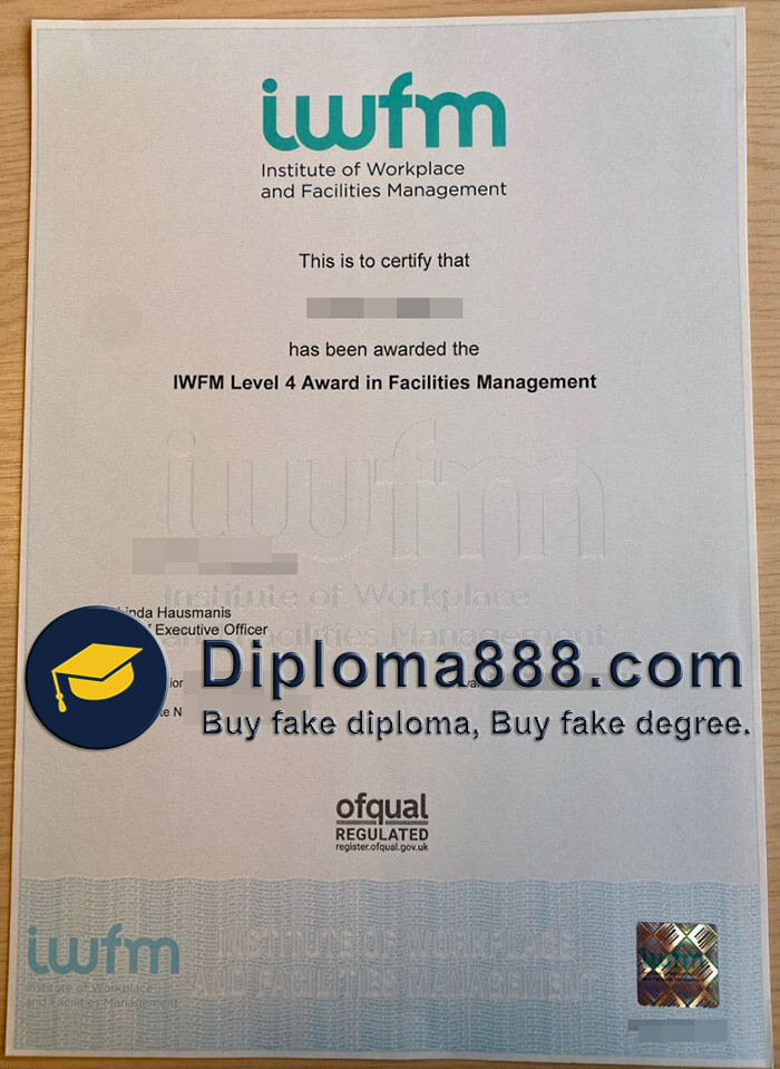 buy fake IWFM Level 4 Award Award diploma