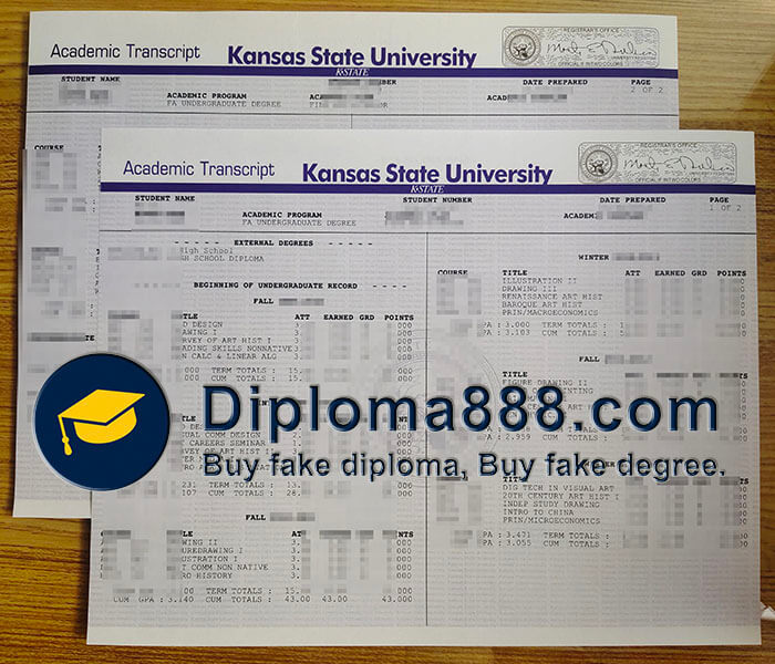 buy fake Kansas State University transcript