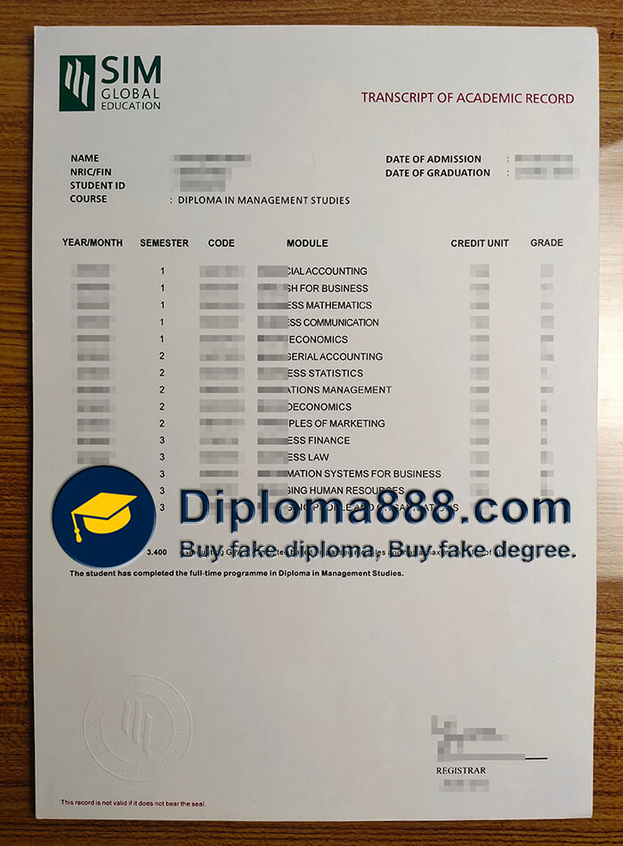 buy fake SIM Global Education transcript