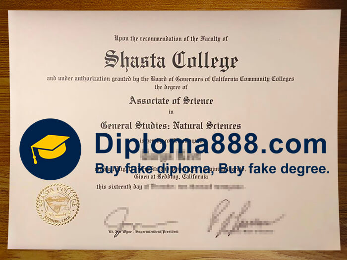 buy fake Shasta College degree
