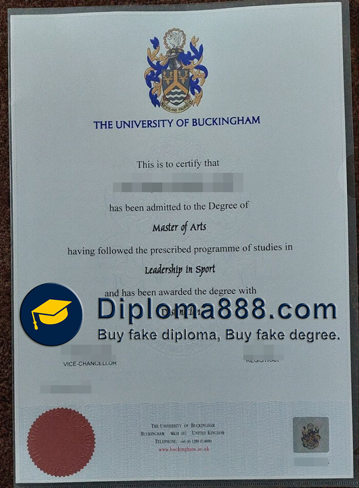 buy fake University of Buckingham degree
