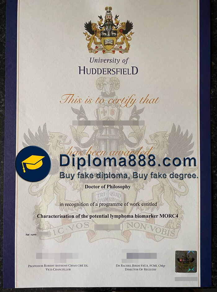 buy fake University of Huddersfield degree