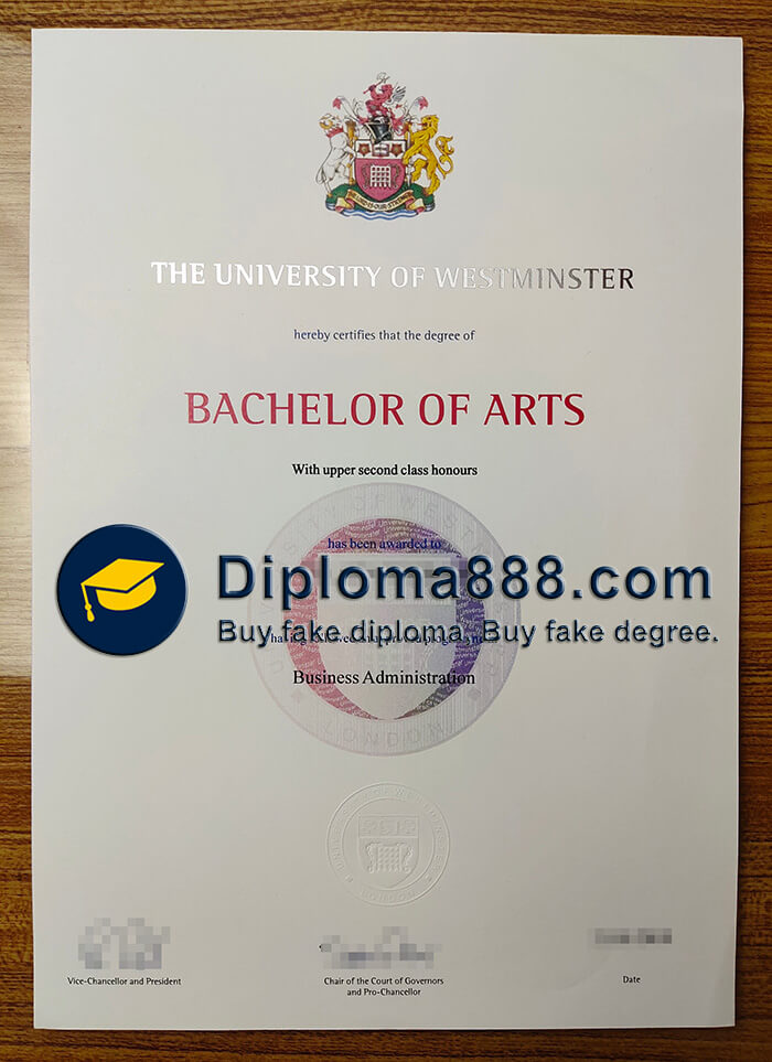 buy fake University of Westminster degree
