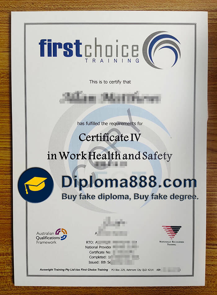 buy fake first choice Training certificate