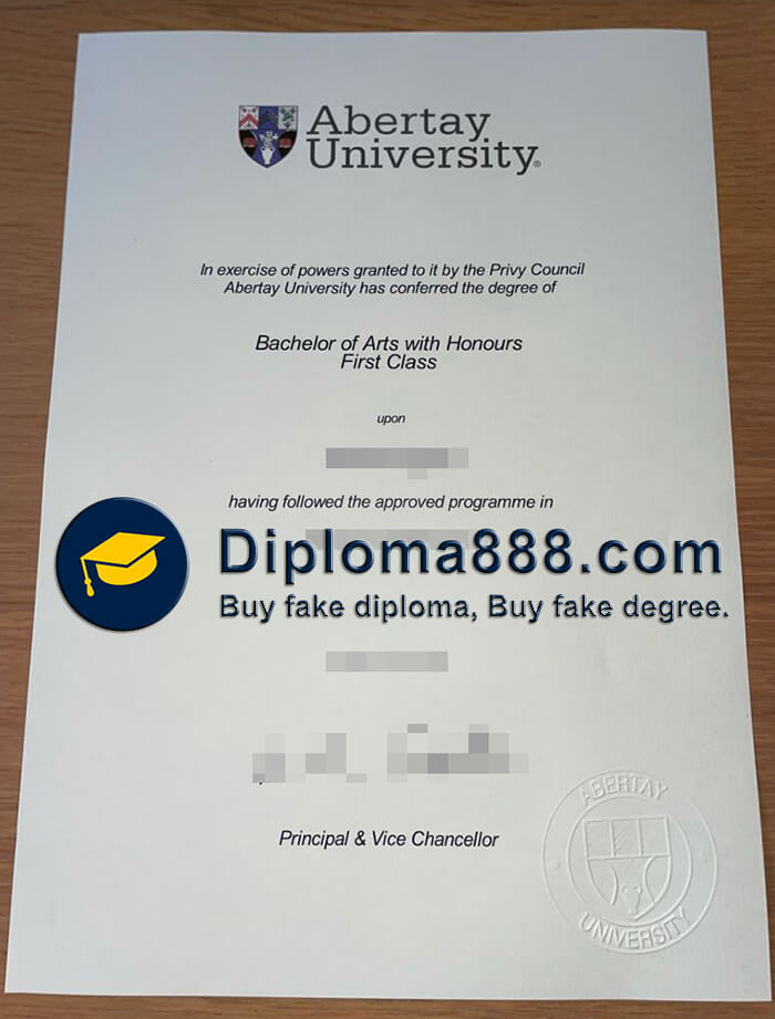 buy fake Abertay University degree
