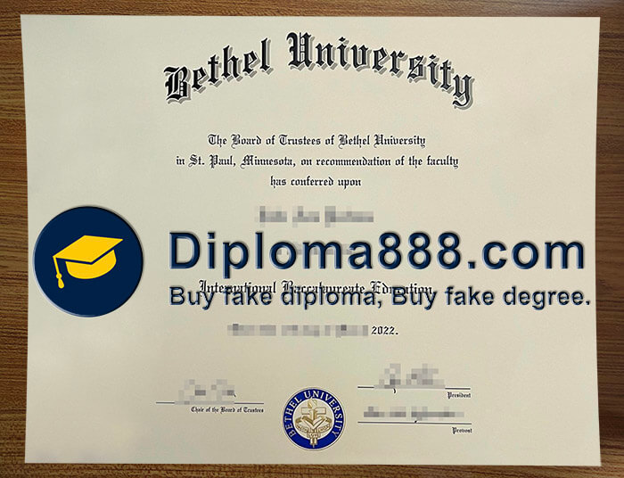 buy fake Bethel University degree