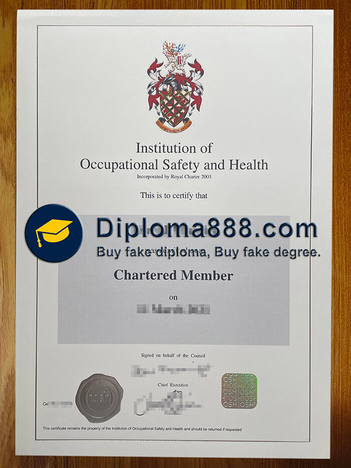 buy fake Institution of Occupational Safety and Health certificate