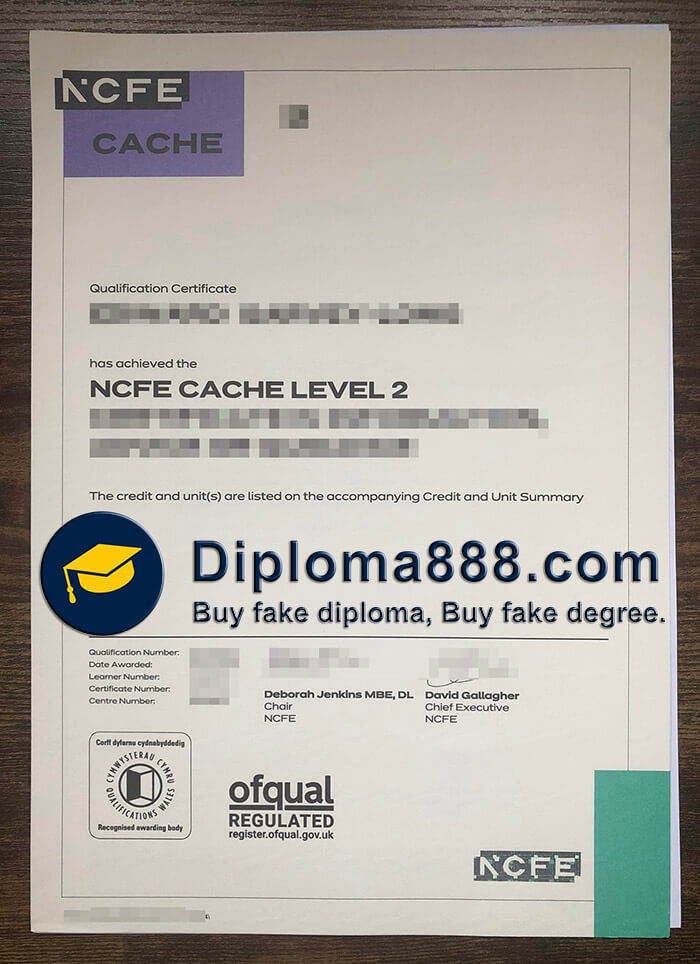 buy fake NCFE CACHE Level 2 certificate