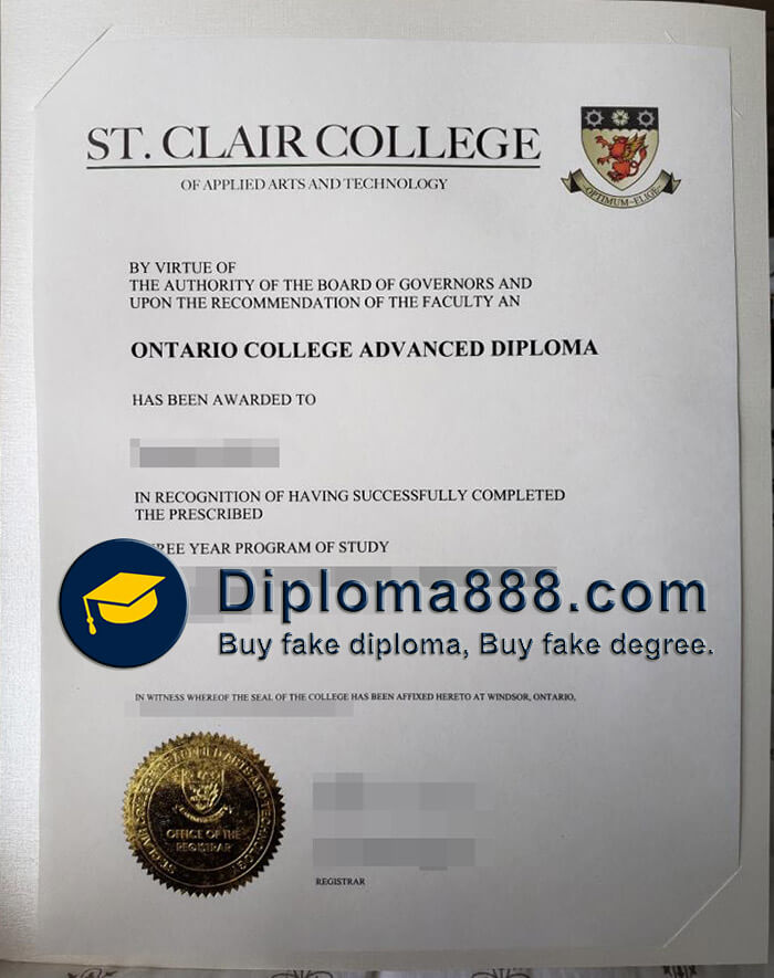 buy fake St. Clair College degree