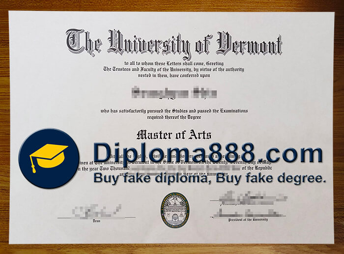 buy fake University of Vermont degree