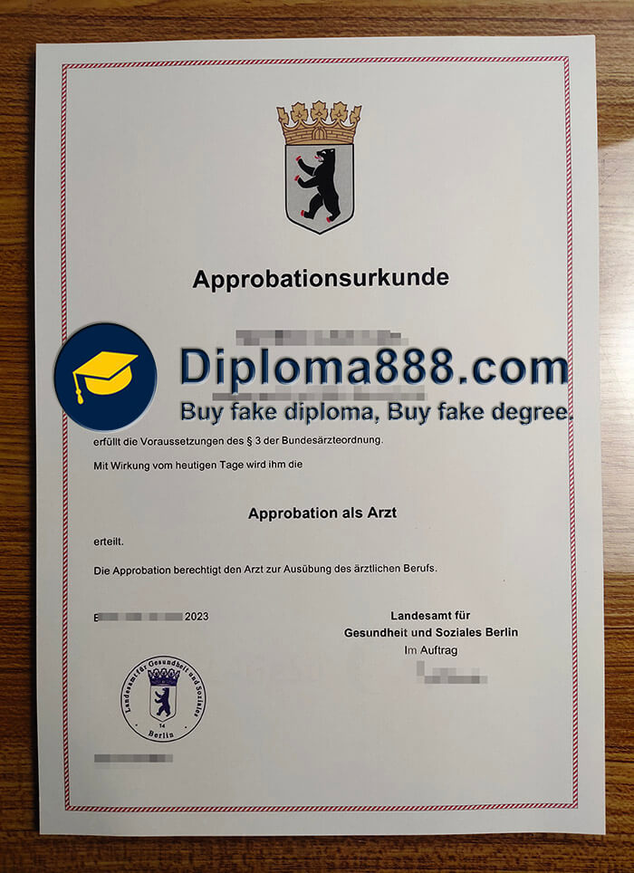 buy fake Approbation als Arzt certificate