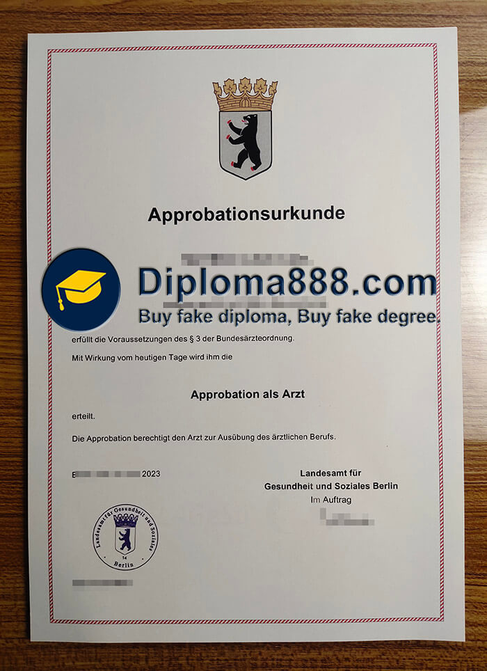 How to order fake Approbationsurkunde certificate in Berlin?