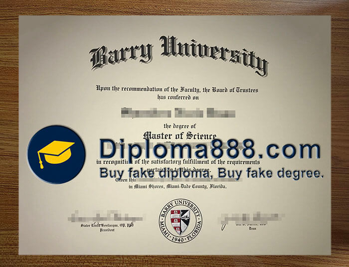 buy fake Barry University degree
