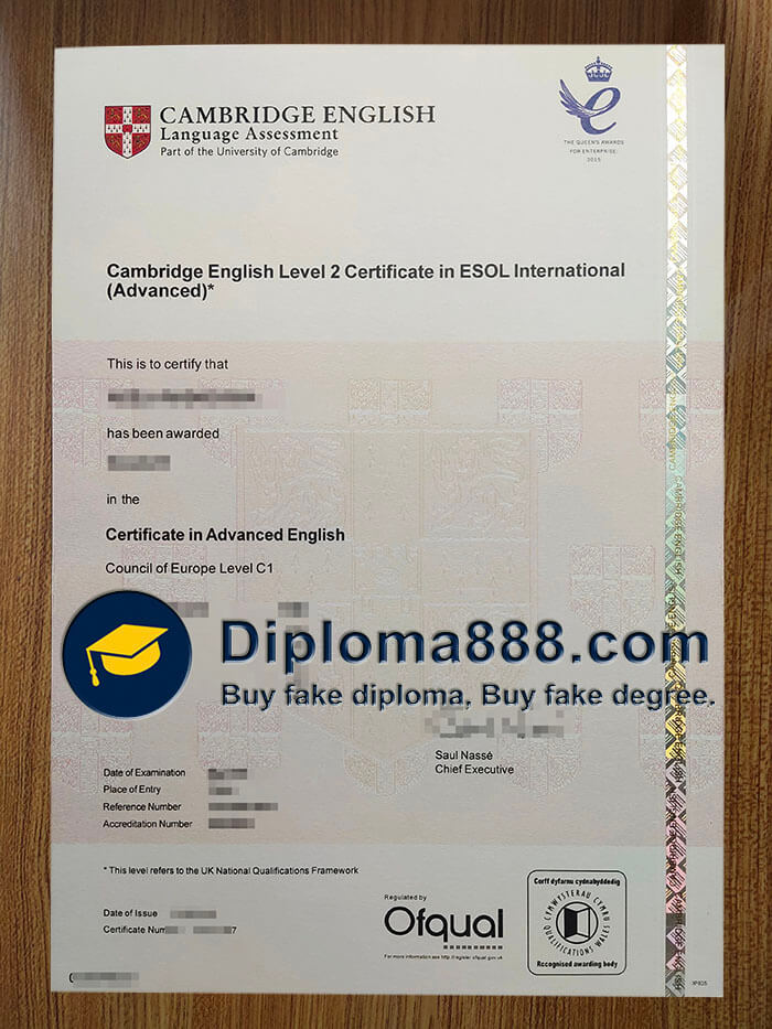 buy fake Cambridge Advanced English C1 certificate