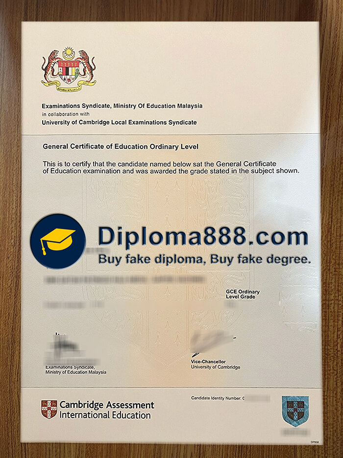 buy fake Cambridge GCE Ordinary Level certificate