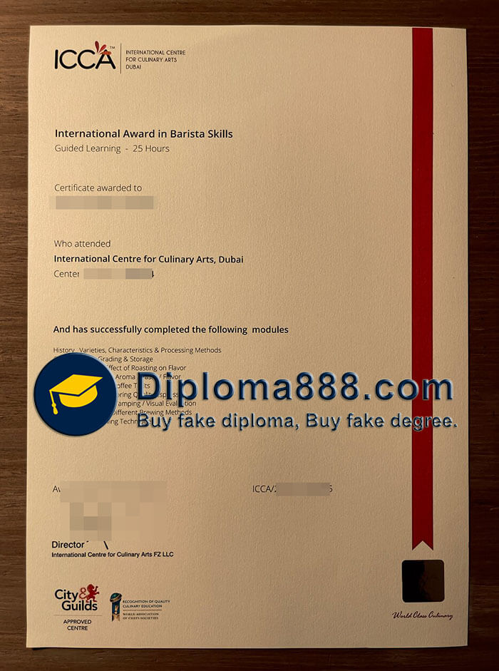 buy fake City Guilds ICCA Dubai certificate