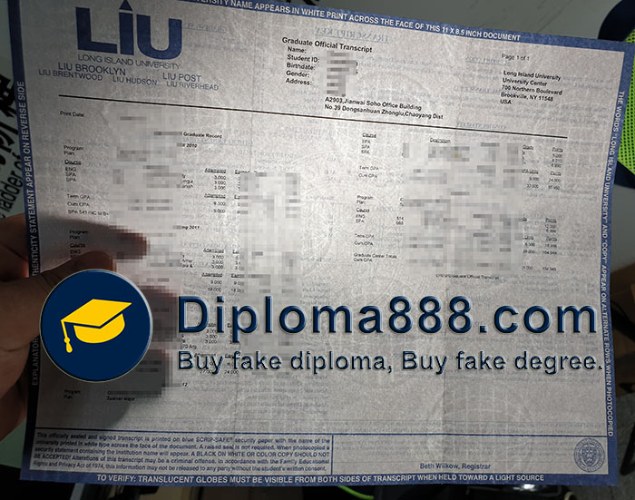 buy fake Long Island University transcript