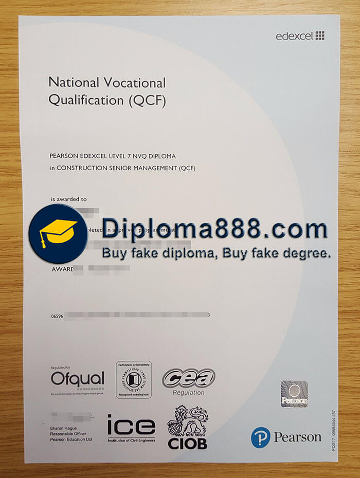 buy fake Pearson Edexcel Level 7 NVQ diploma
