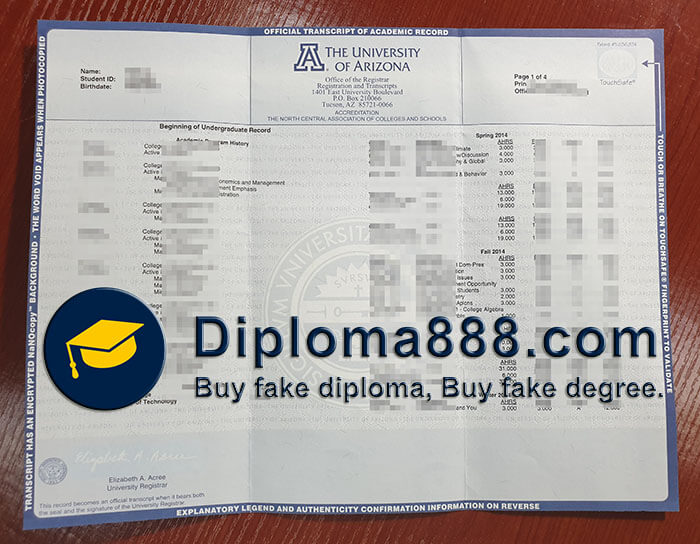 buy fake University of Arizona degree