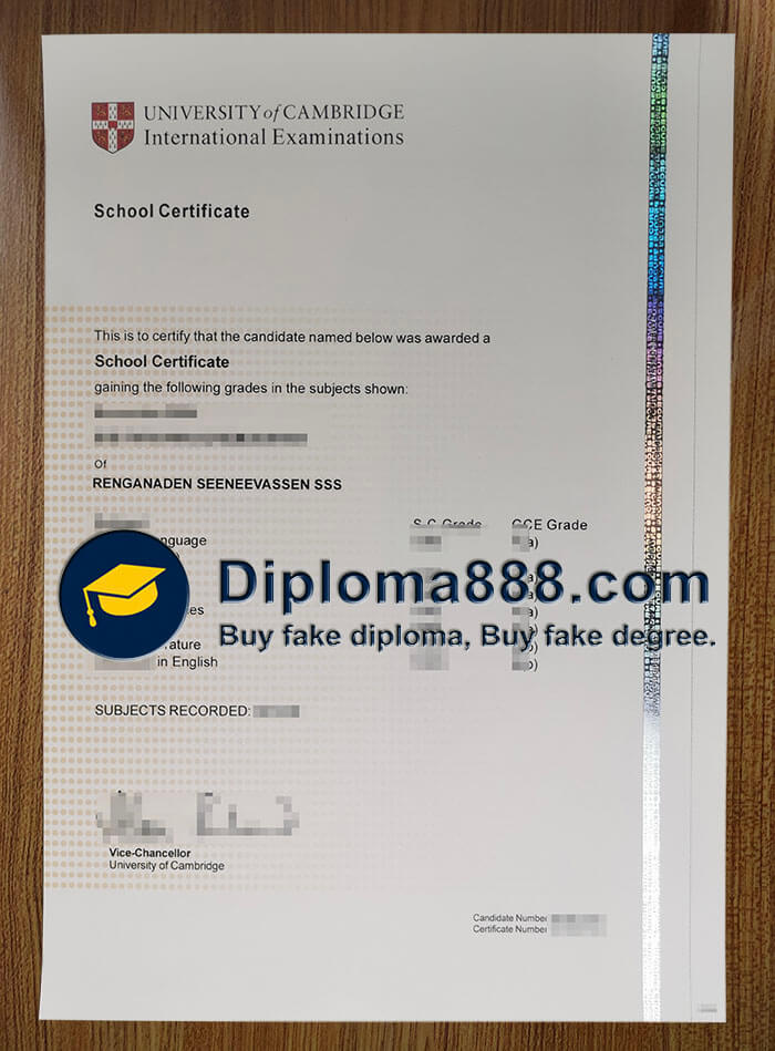 buy fake Cambridge School certificate