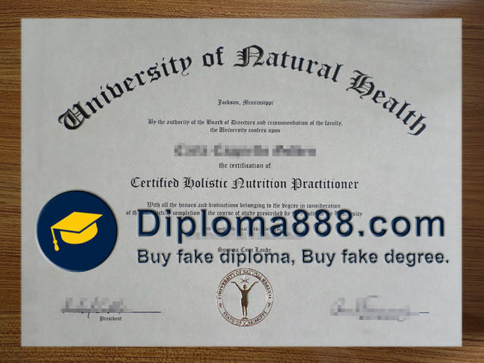 buy fake University of Natural Health degree